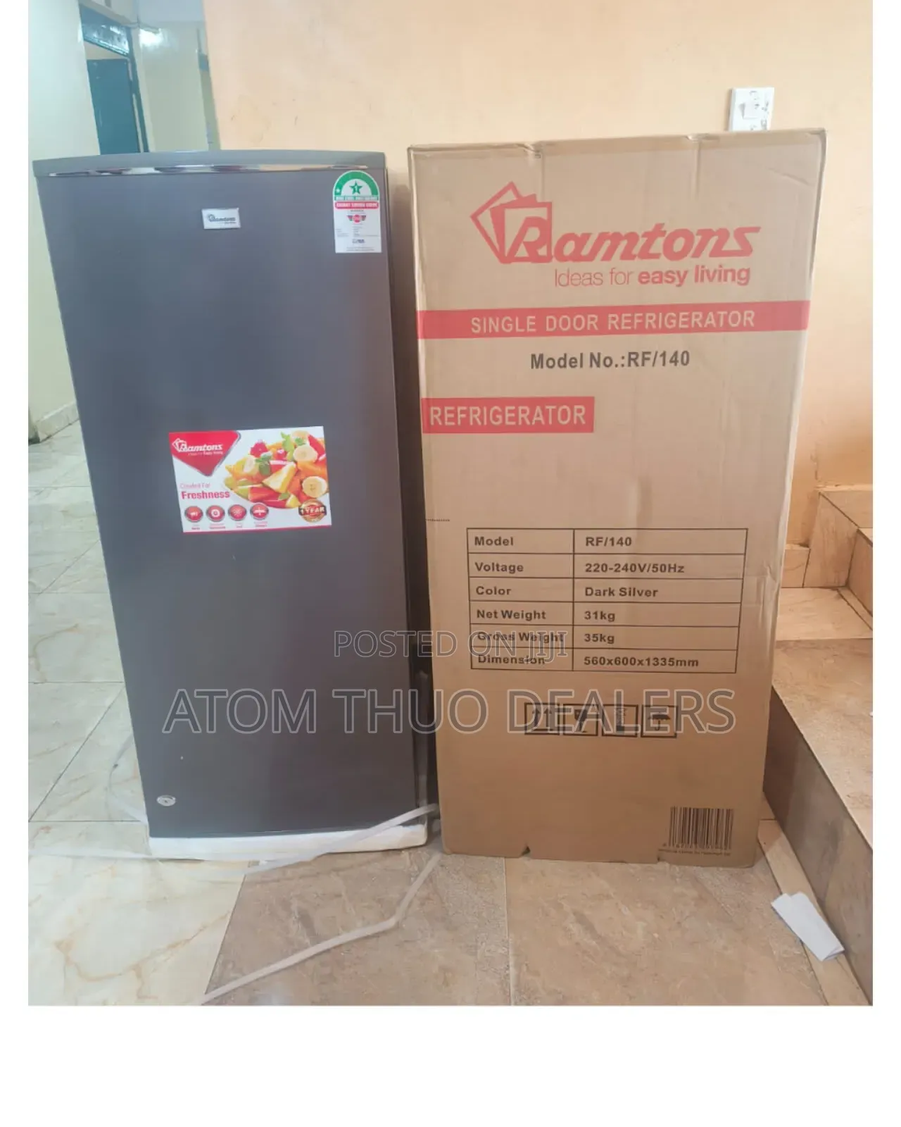 Ramtons RF/140-single Door 180LT Fridge-Silver,
