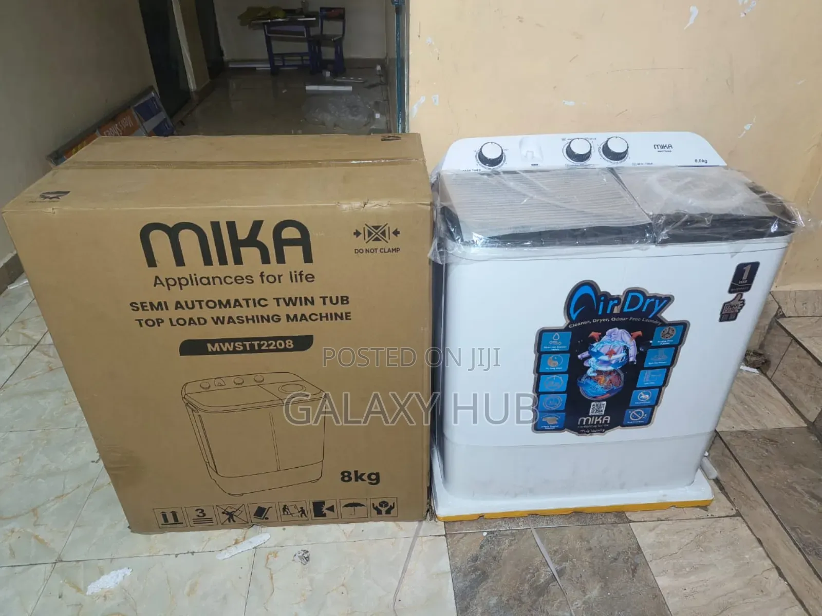 8kg Mika Semi Automatic Twin Tub Top Load Washing Machine