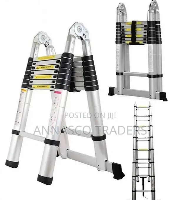 Double Telescopic Aluminium Ladder 3.8M Collapsible