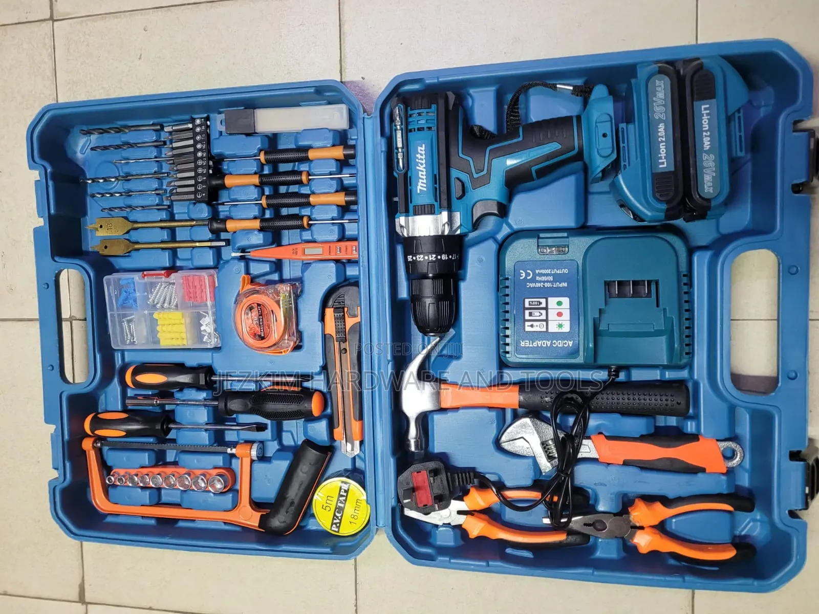 Electric Tool Kit With Cordeless Drill 118pcs