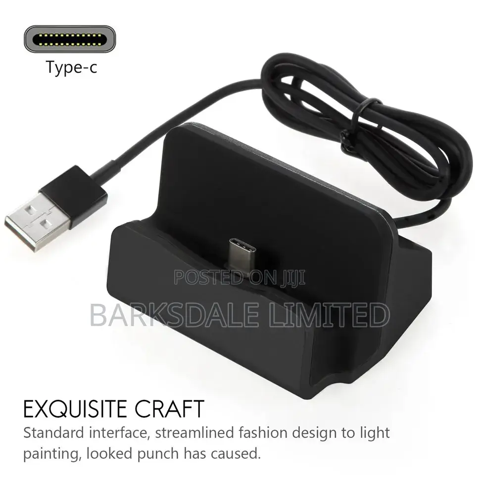 Type C Docking Holder Charger Data Charging Station Black