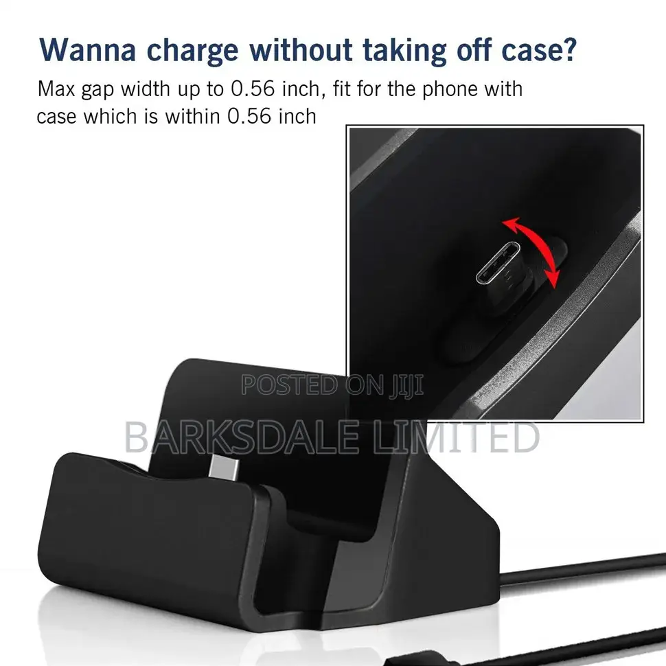 Type C Docking Holder Charger Data Charging Station Black