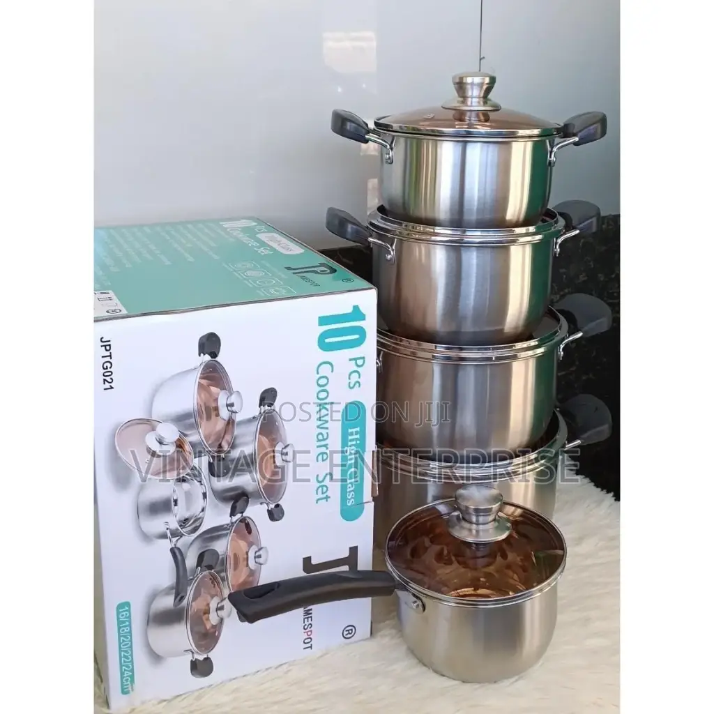 JP 10pcs Cookware Stainless Steel