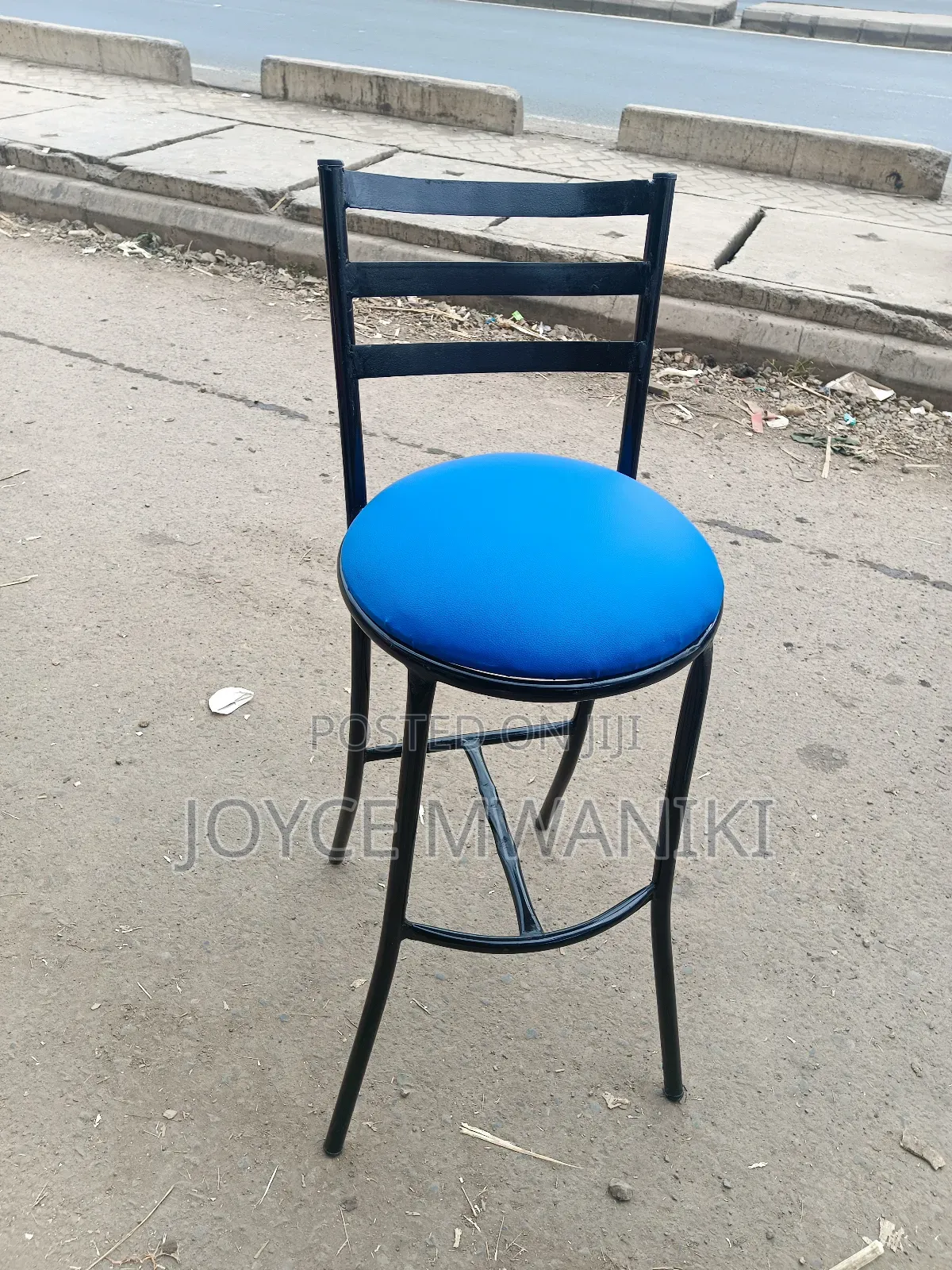 High Stool for Bar or Restaurant, Blue
