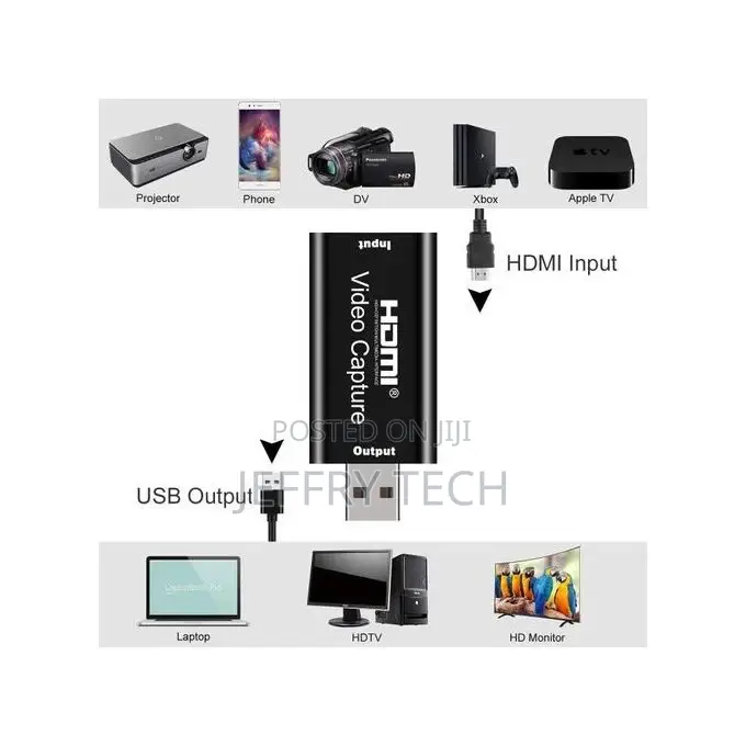 HDMI to USB Audio Video Capture Card - Black