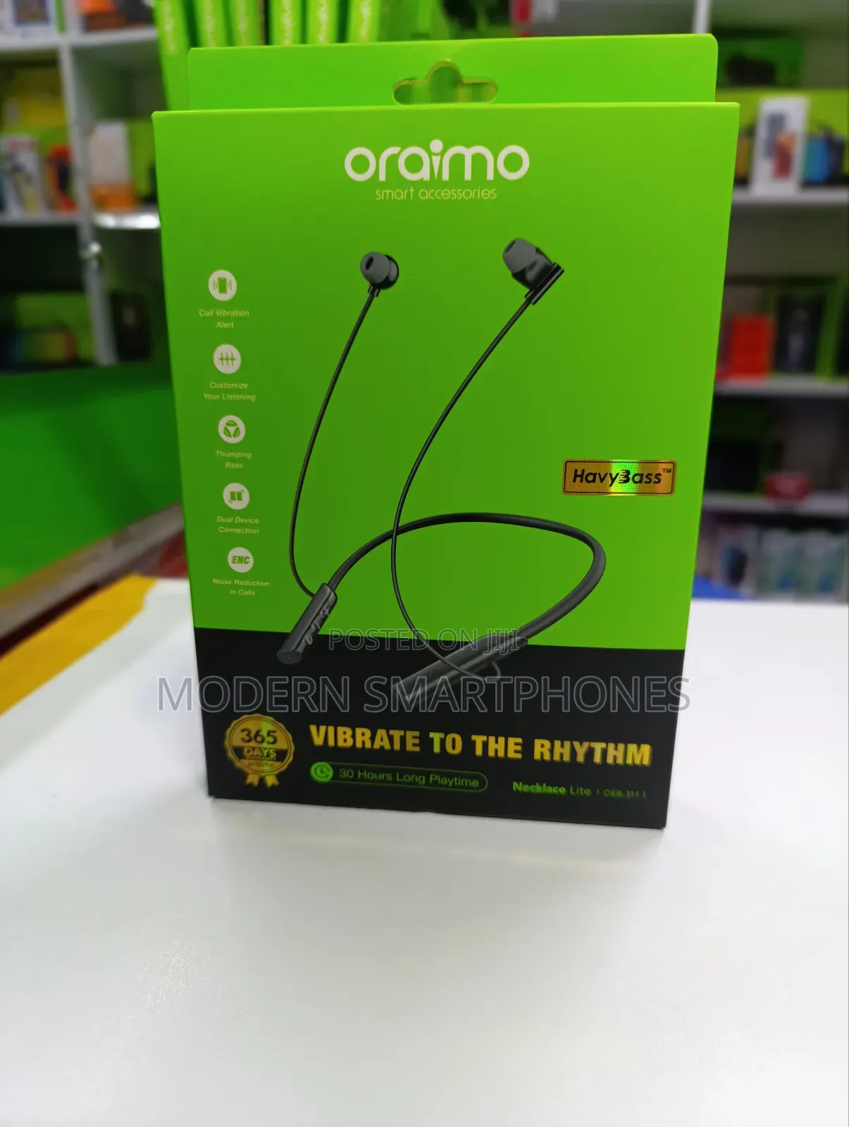 Oraimo Necklace 30hr Play Time Bluetooth Wireless Earphones