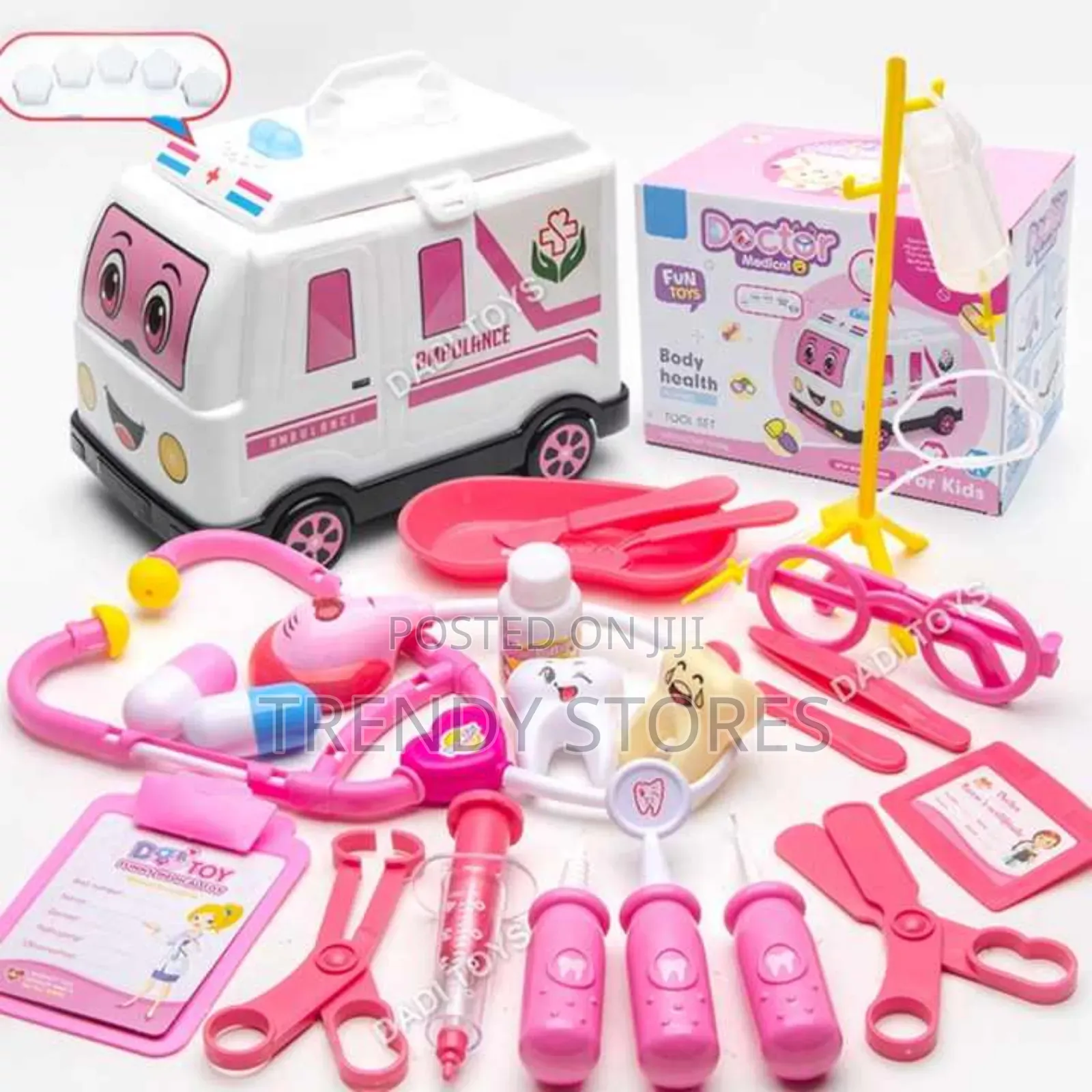 Pink Ambulance Pretend Play Set