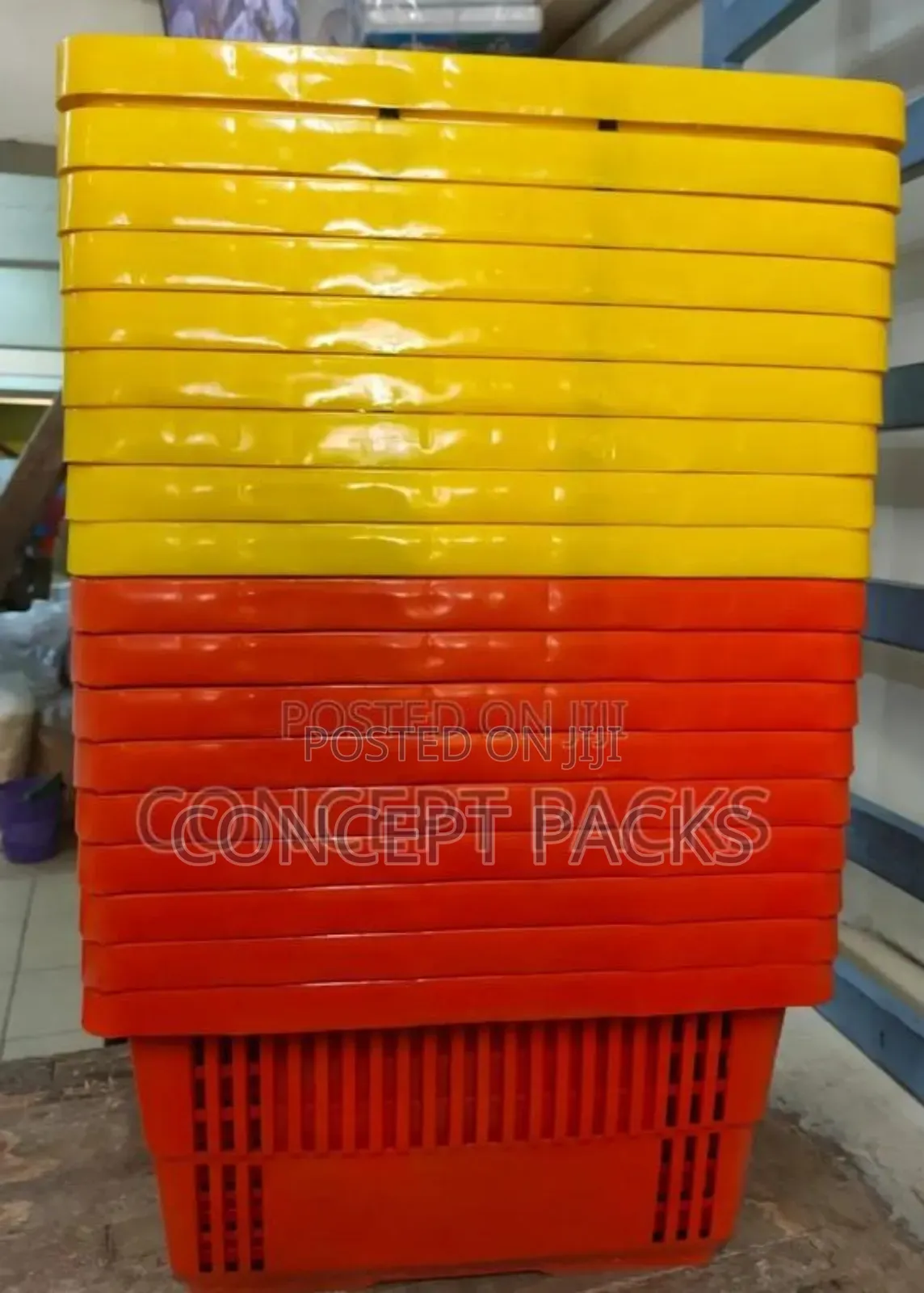 Plastic Supermarket Shopping Baskets.