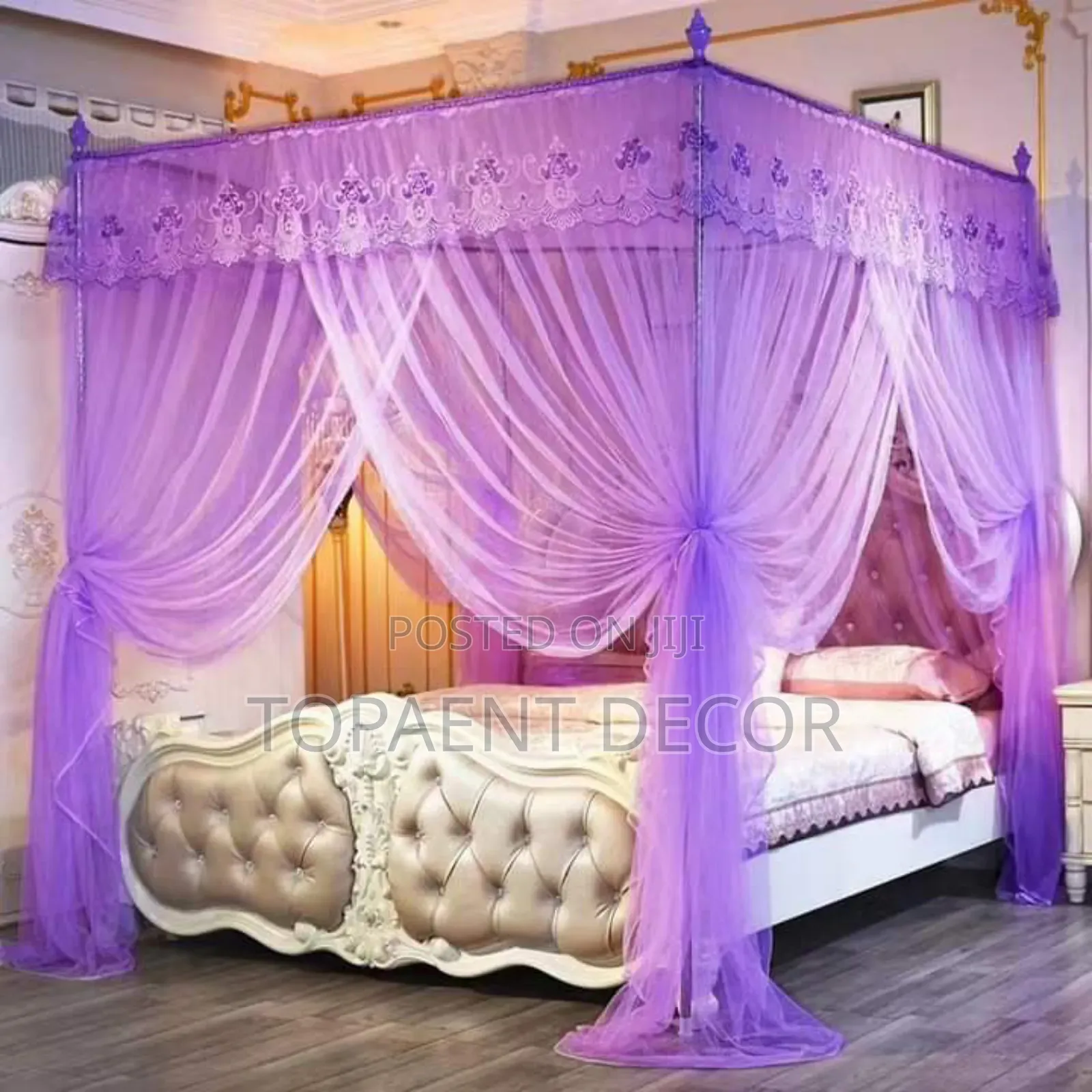Purple 4 by 6 4 Stand Mosquito Nets