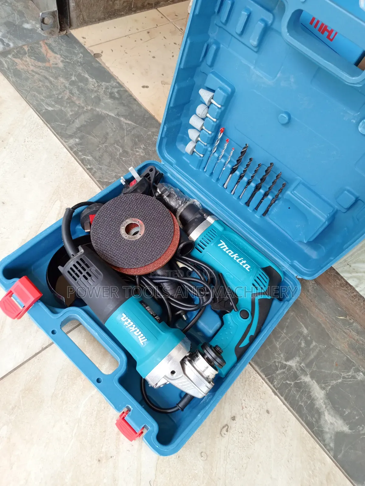 Makita Combo 4" Grinder 1630 Drill Plus Accessories