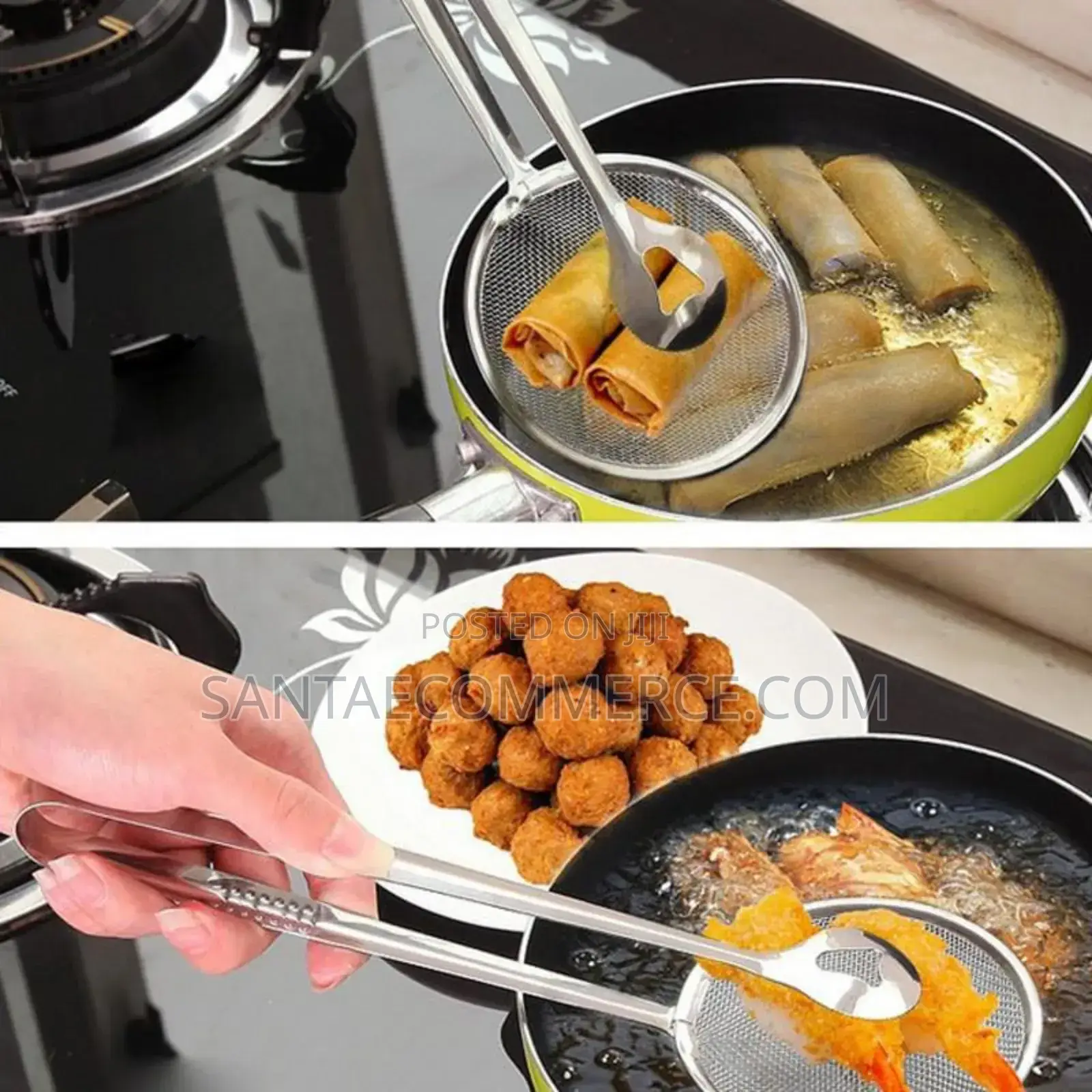 Stainless Steel Frying Mesh Tongs