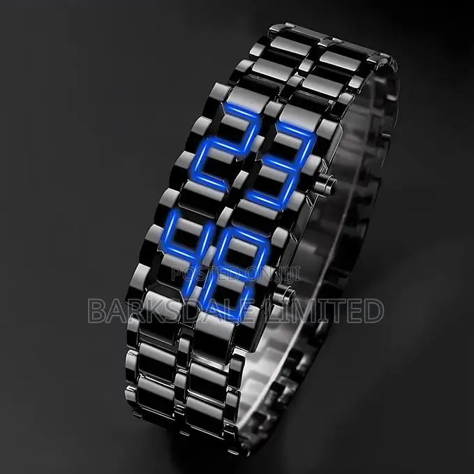 Lava Stainless Steel Black Silver LED Digital Bracelet Watch
