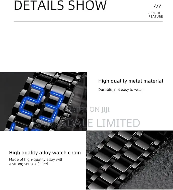 Lava Stainless Steel Black Silver LED Digital Bracelet Watch