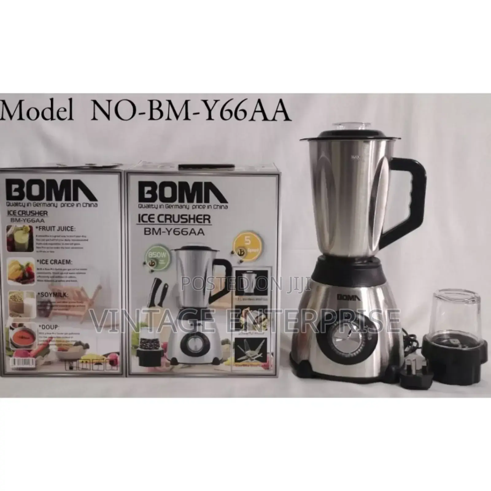 2 in 1 Boma Electric Blender With Juice Jar (Stainless )