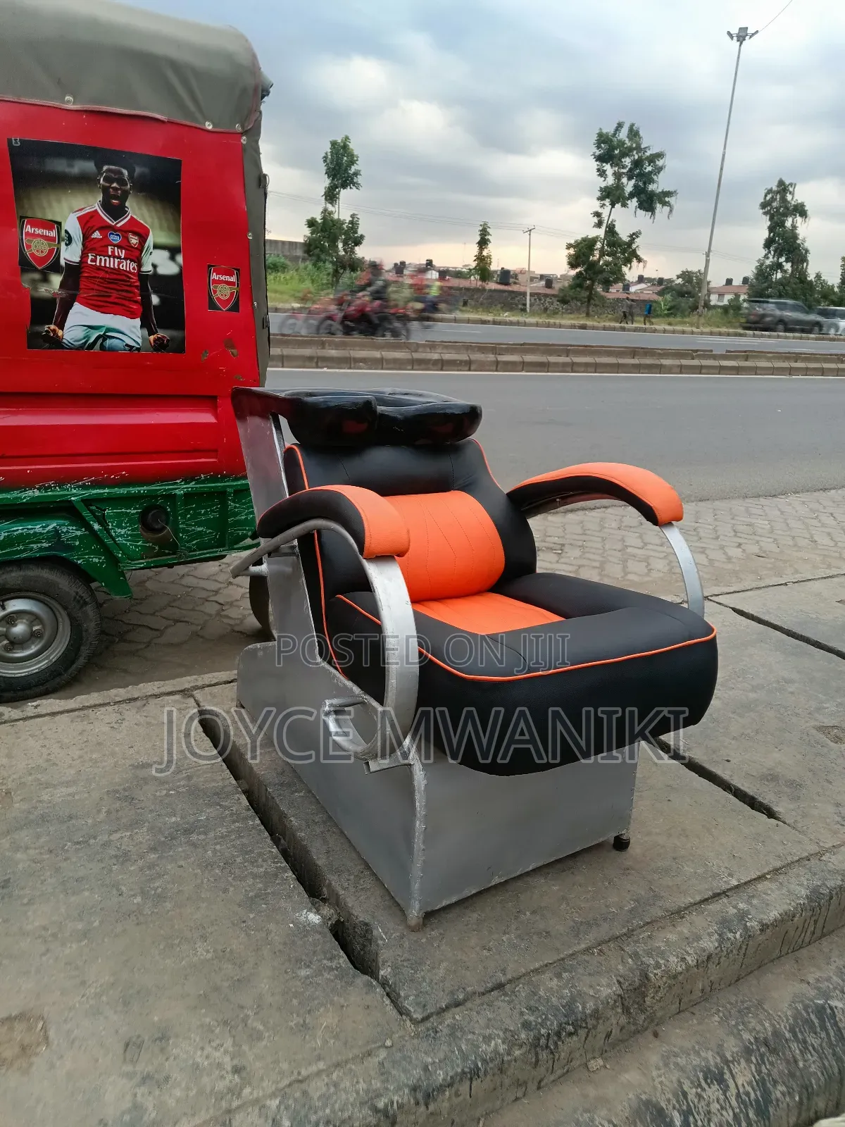 Sink Chair, Black and Orange