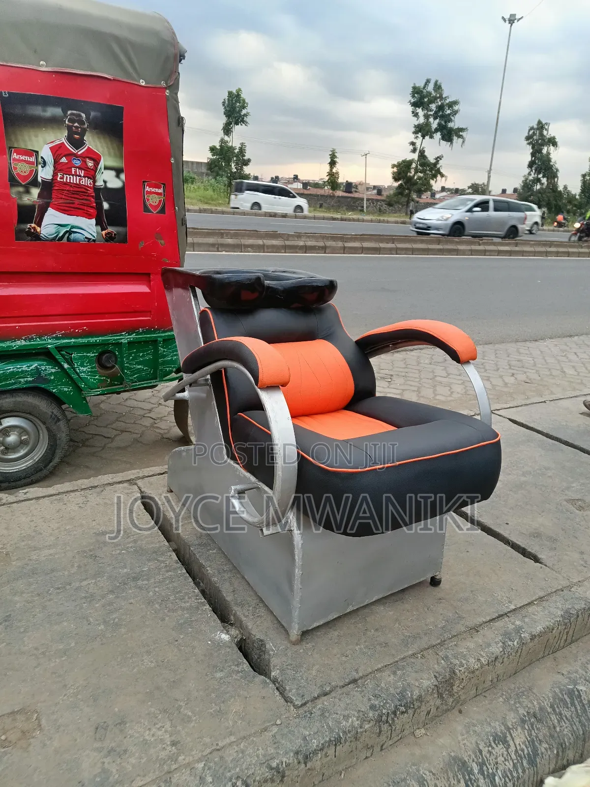 Sink Chair, Black and Orange