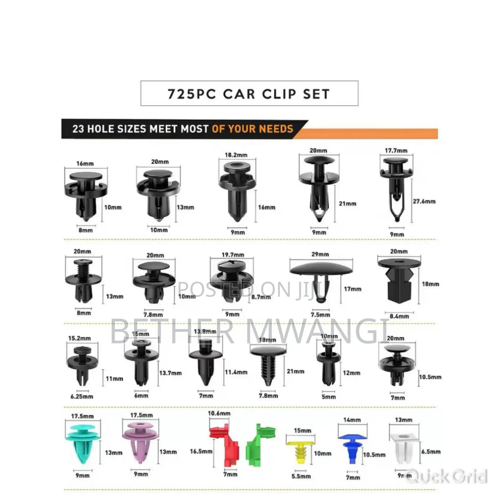 725 PCS Car Push Retainer Clips Auto Fasteners Assortments