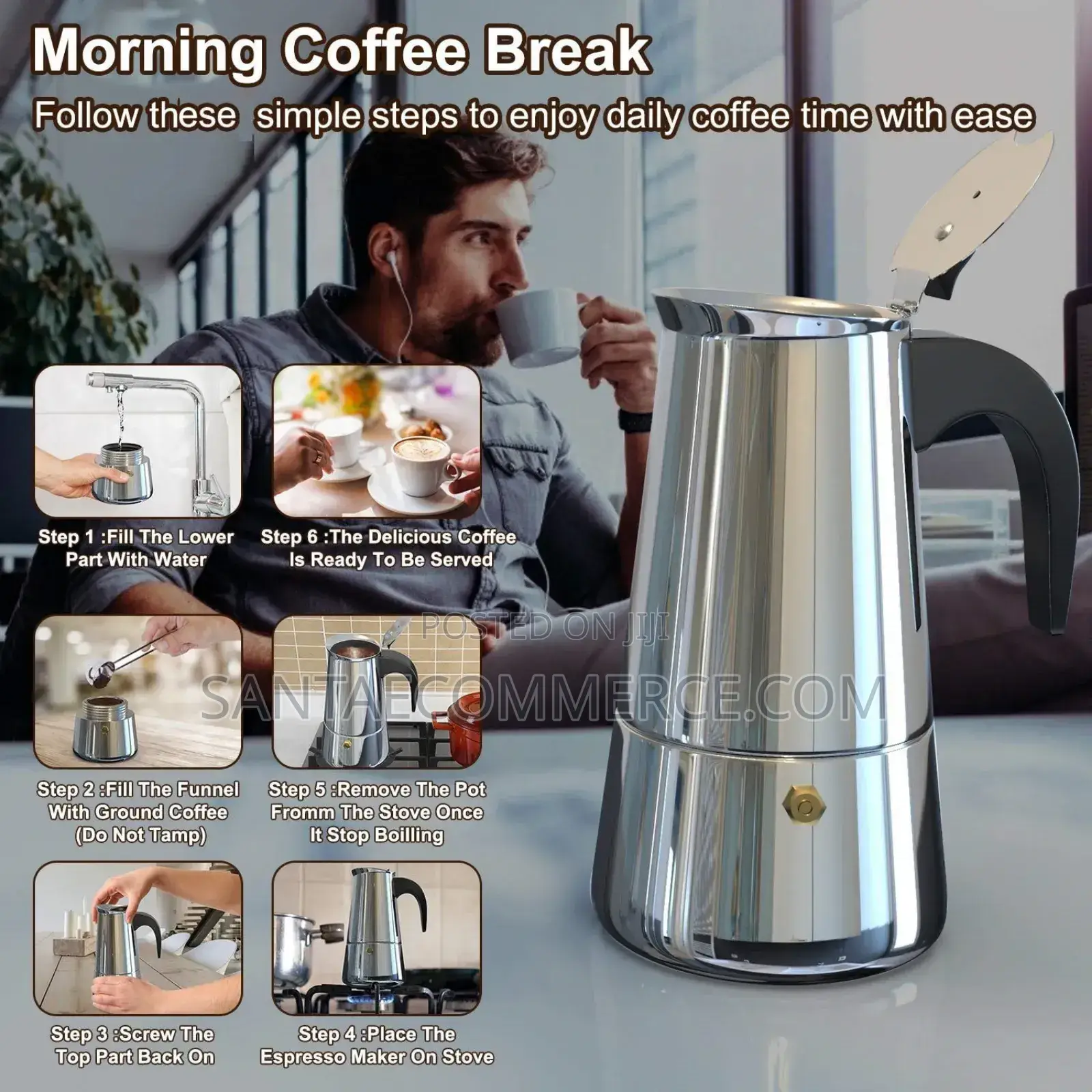 Stainless Steel Espresso Coffee Maker