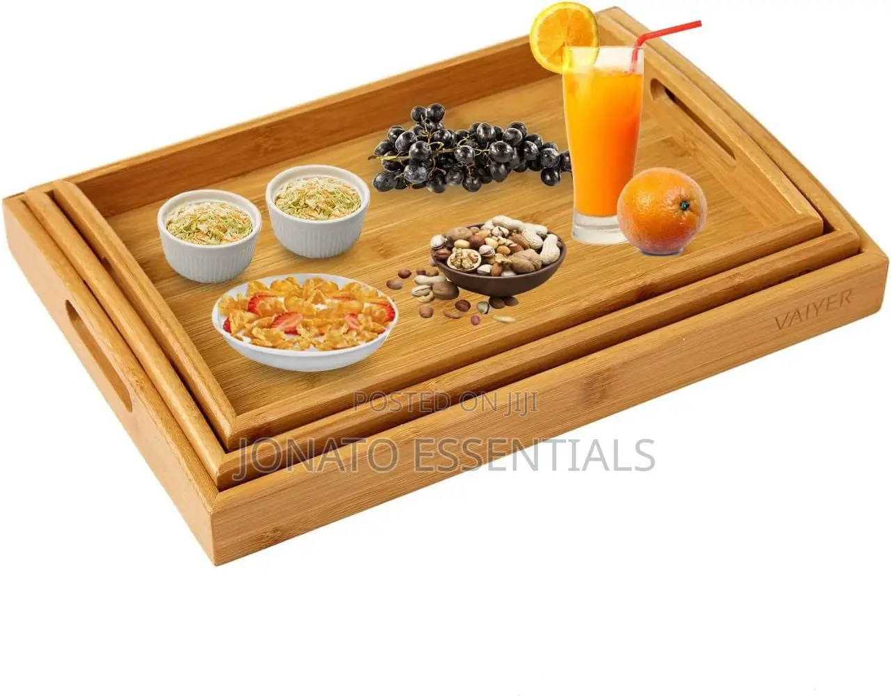 3pcs Multifunctional Bamboo Serving Trays