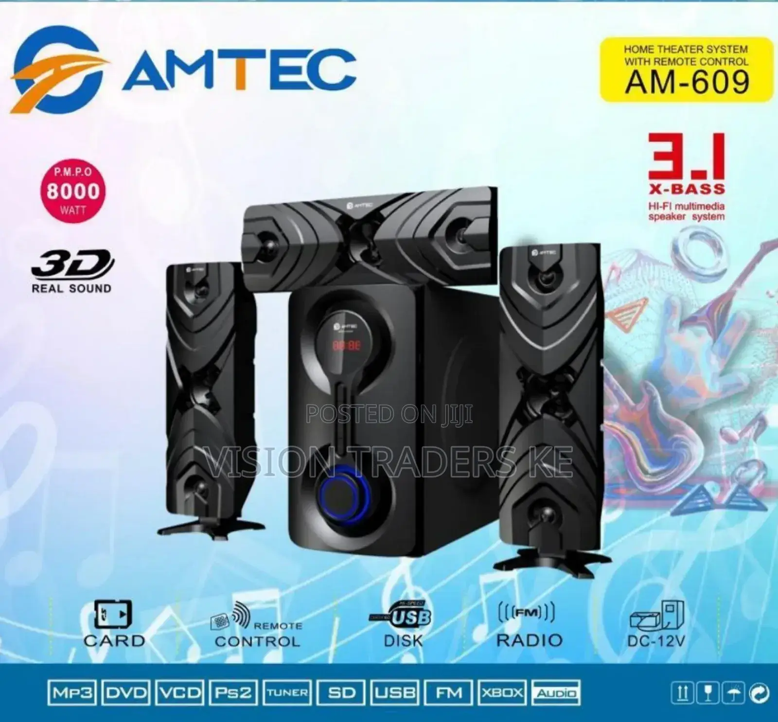 Amtec AM-609 8000 Watts Multimedia Speaker System