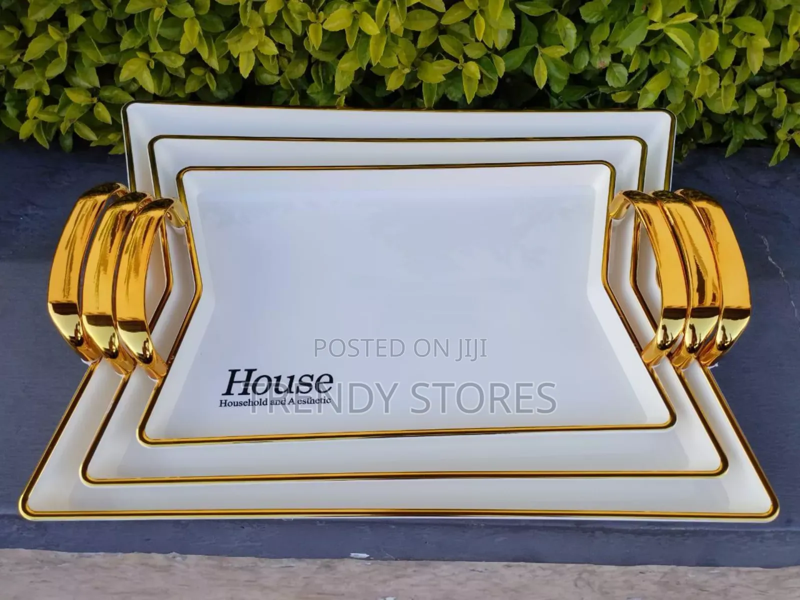 Set of 3 Golden Trays