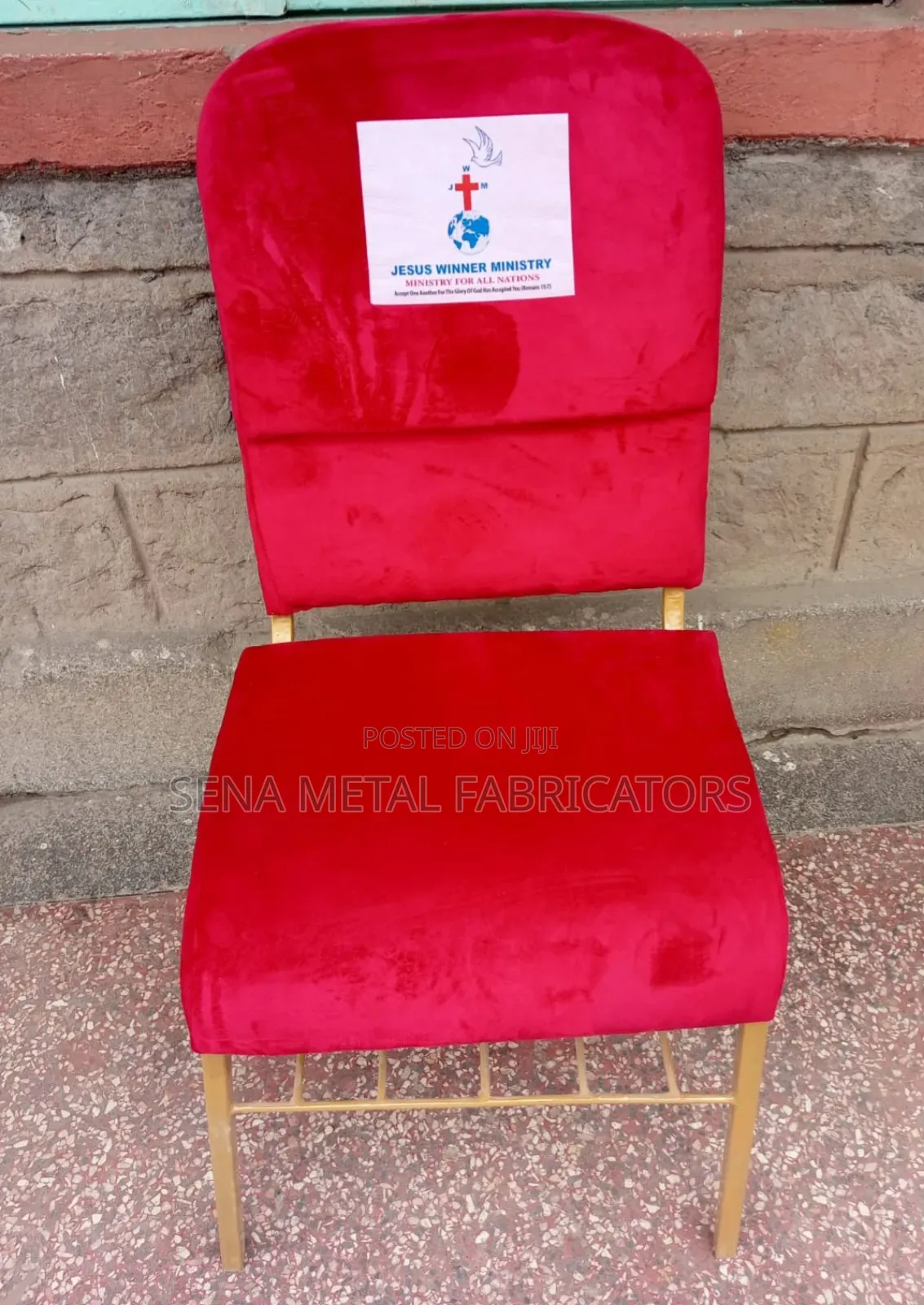 Church Chairs/ Conference Chairs With Logo Red in Color.