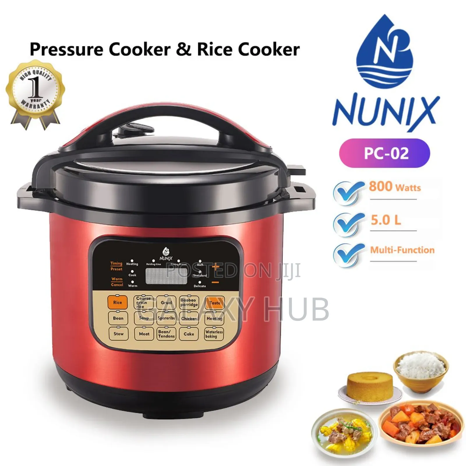 Nunix Multi-Functional PC-02 Electric Pressure Cooker