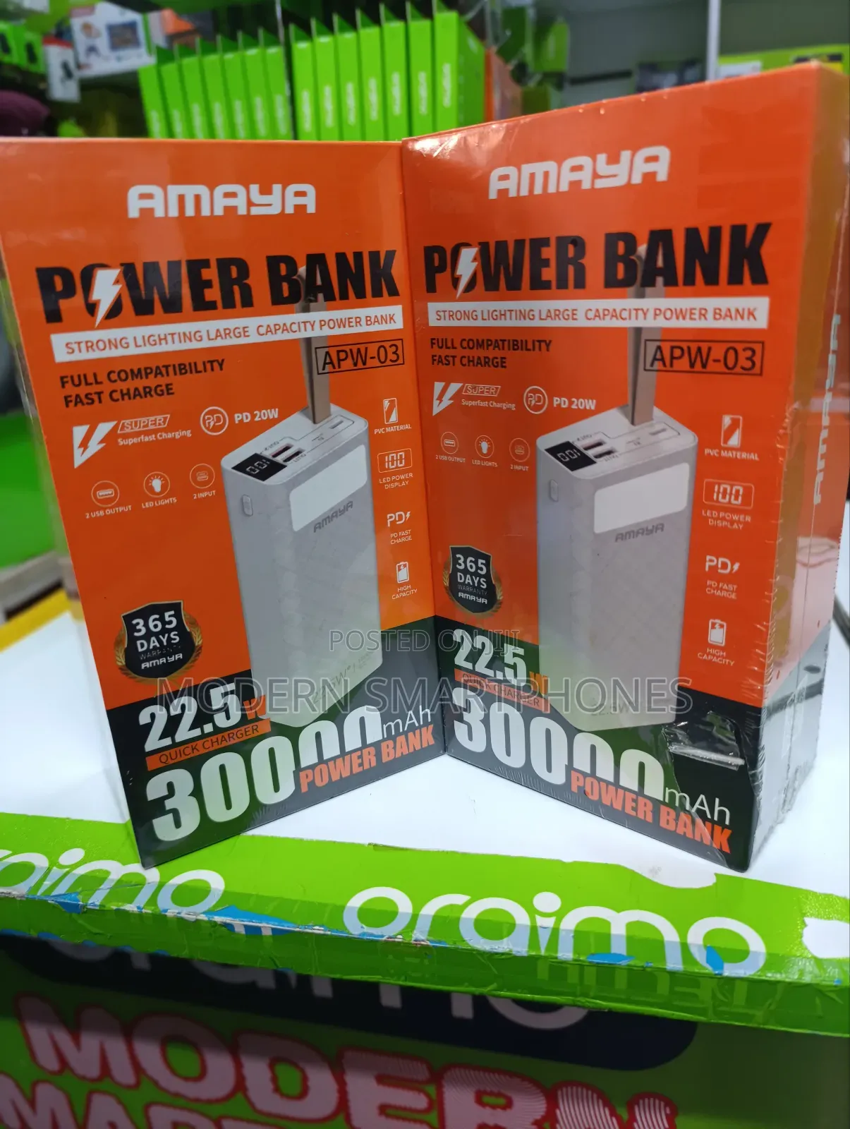 Amaya APW-03 Power Bank 30000mah , Fast Charging