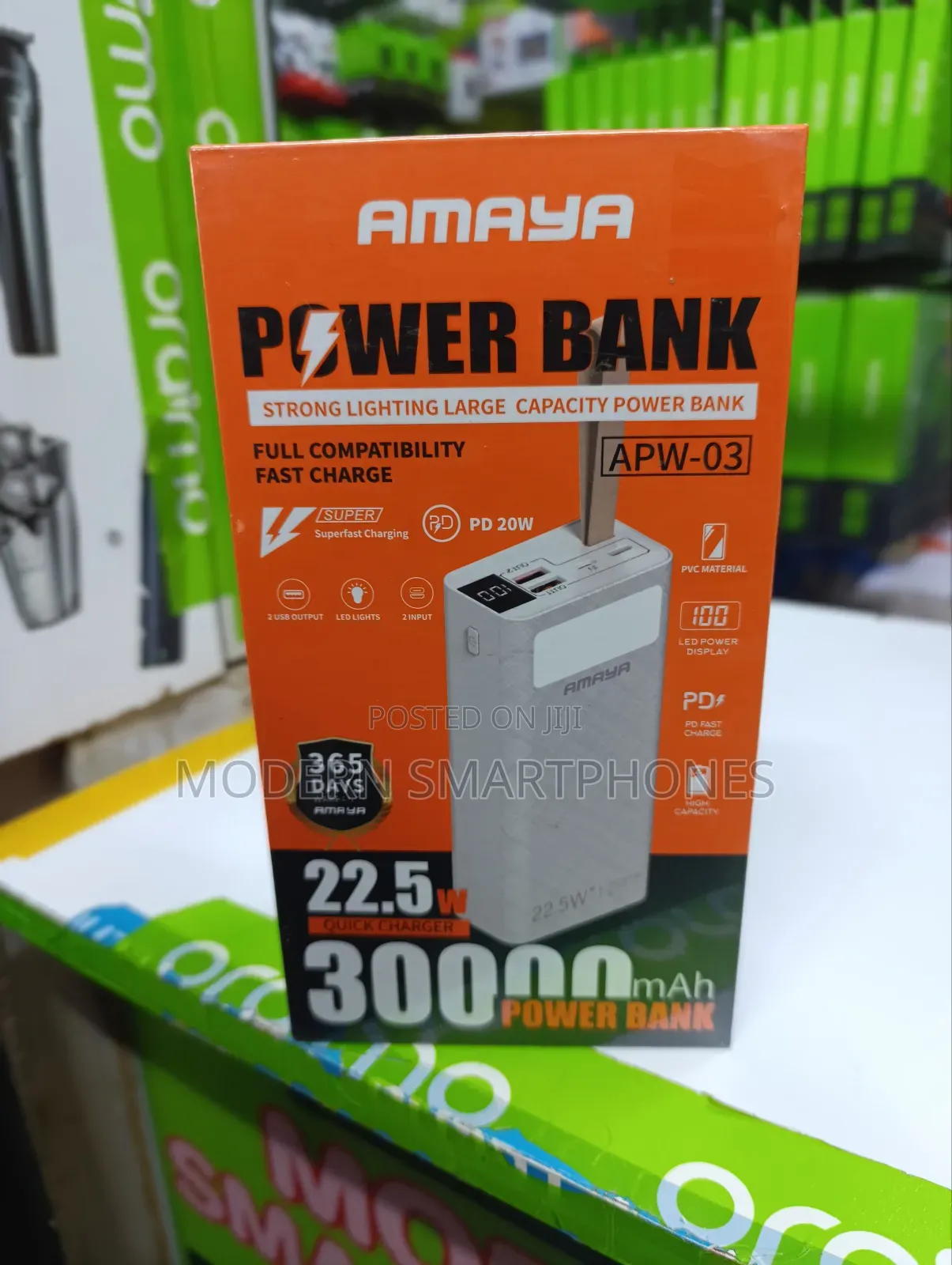 Amaya APW-03 Power Bank 30000mah , Fast Charging