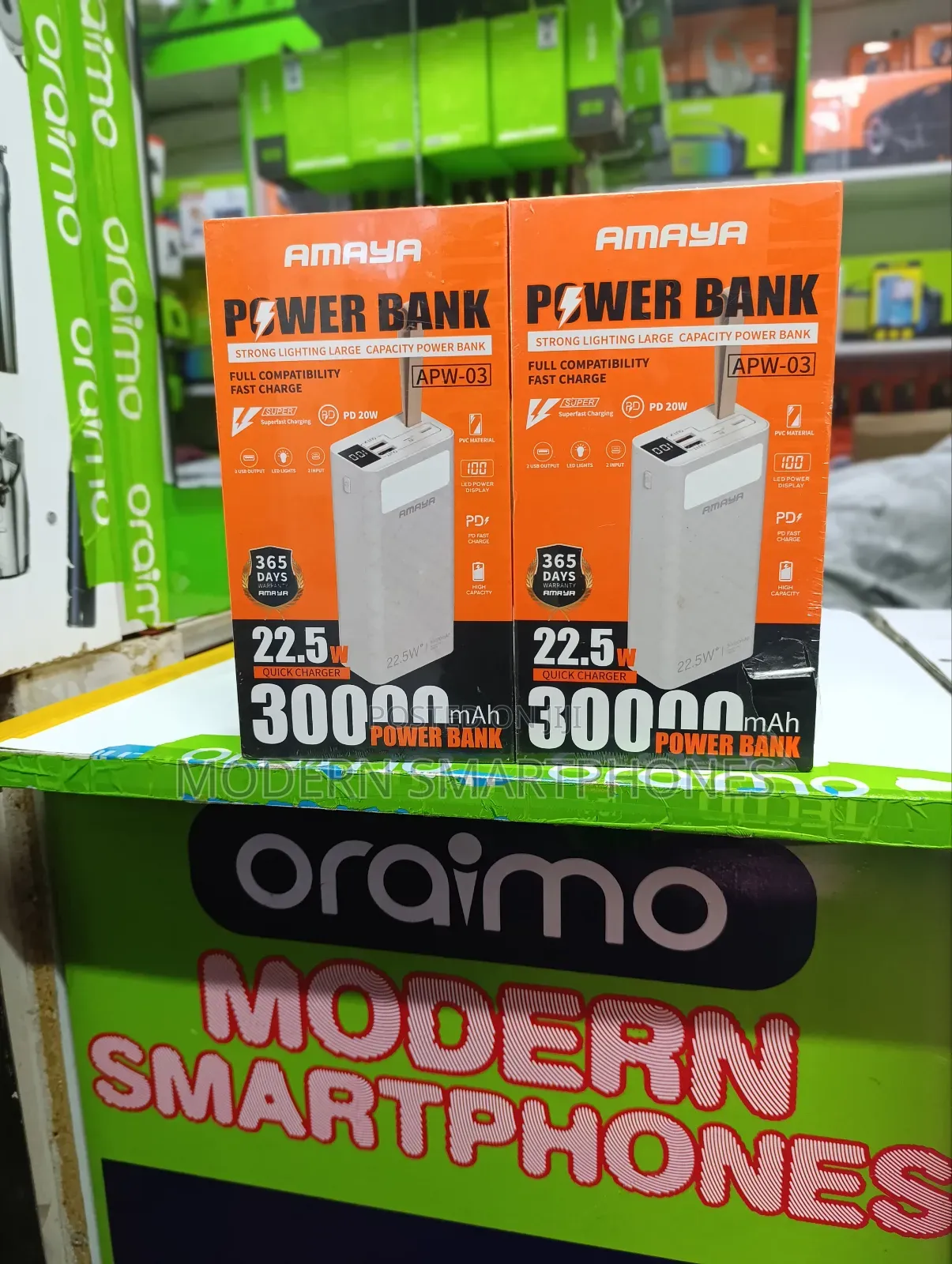 Amaya APW-03 Power Bank 30000mah , Fast Charging