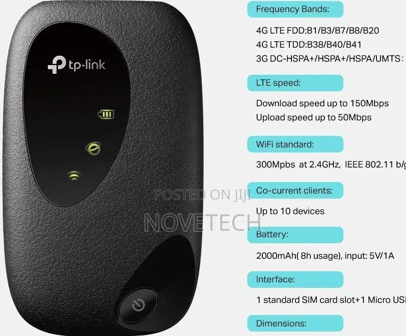 Tp-Link MIFI Easily 4G LTE Wi-Fi Router 300mbps (M7200):