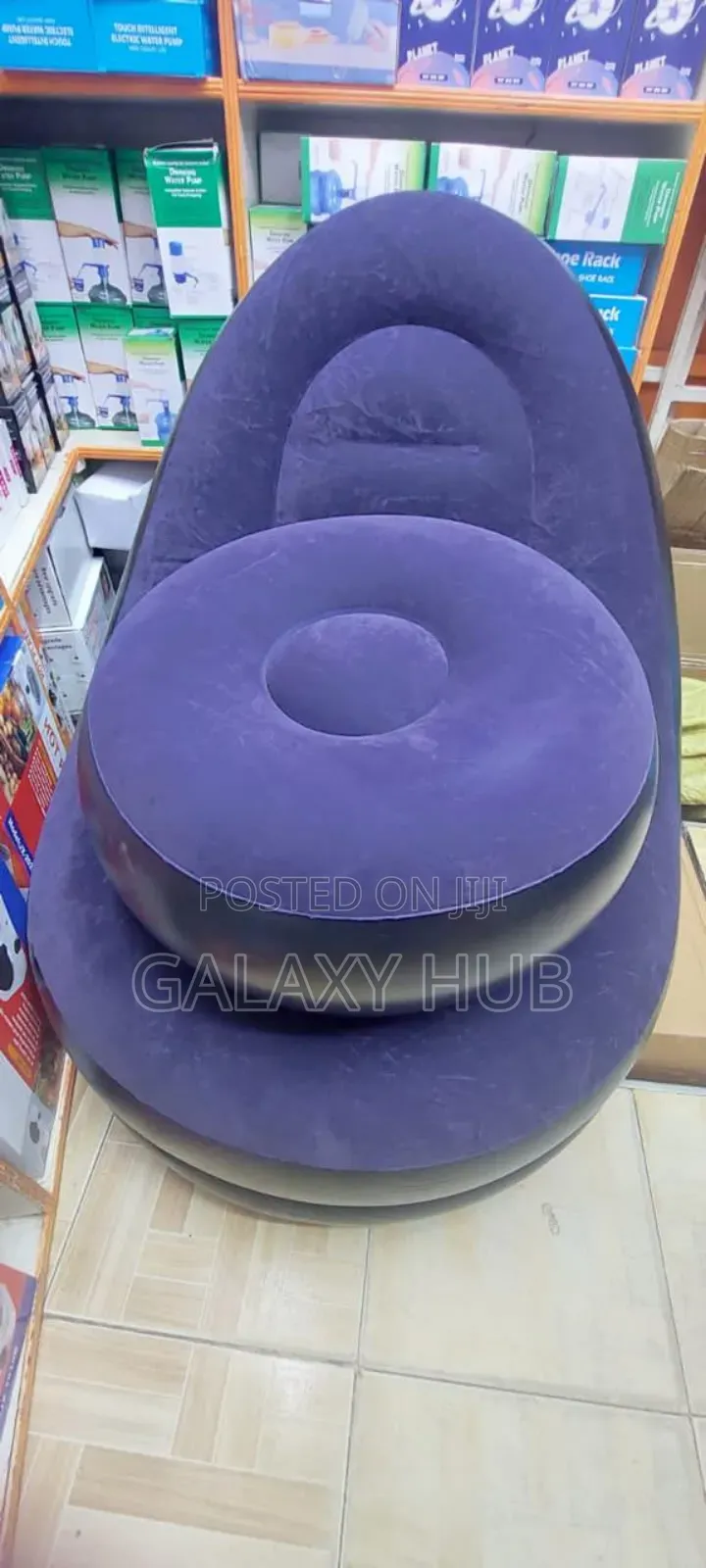 Inflatable Seat Plus Foot Rest With Pump,