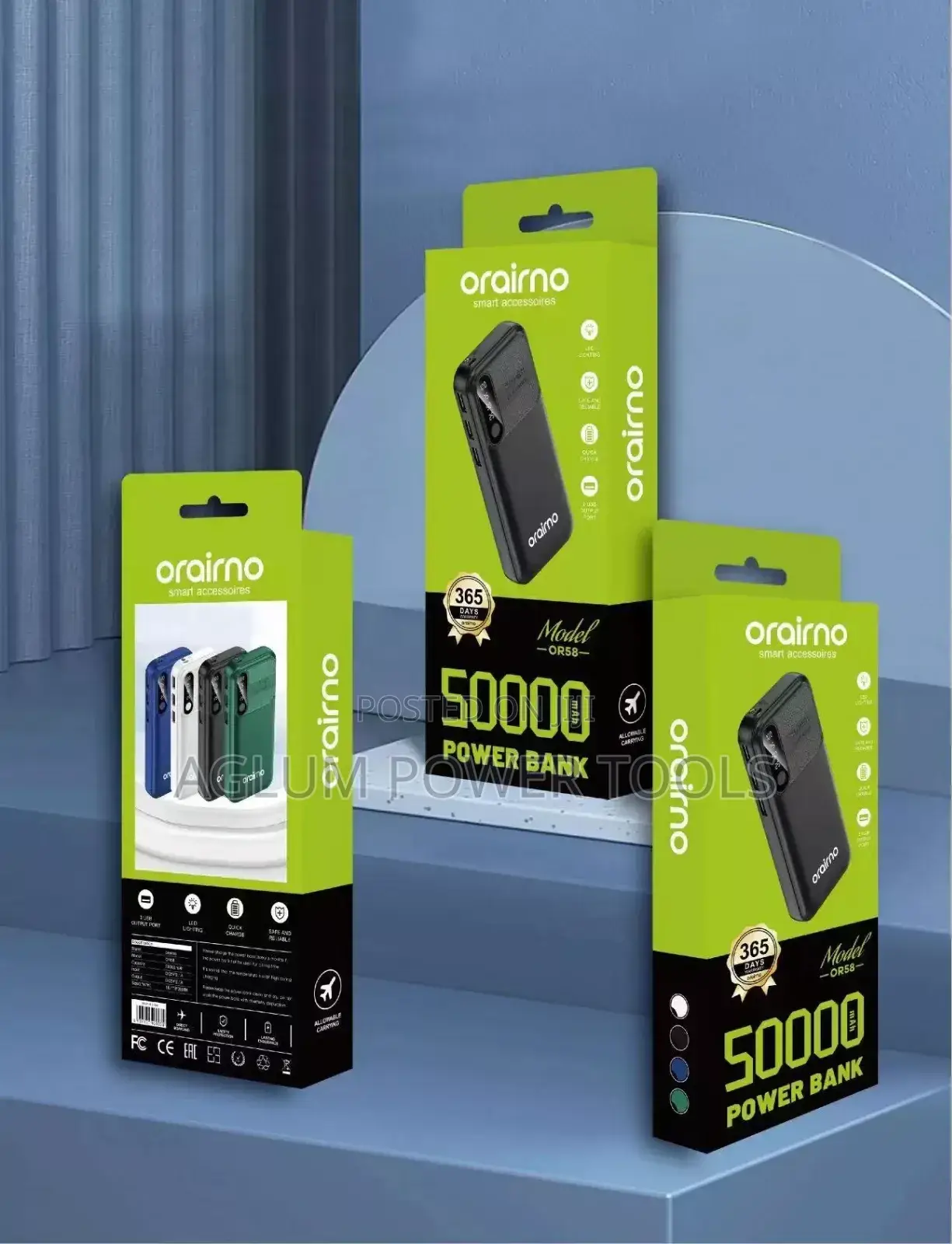 Oraimo Power Bank of Different Colors