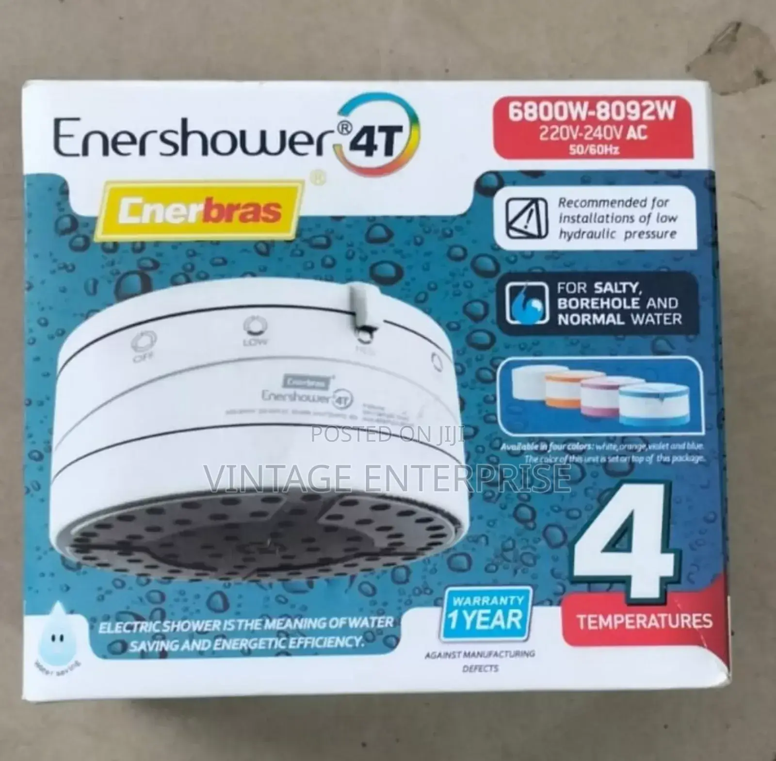 Electric Shower, Enershower Energy Shower (4 Temperature)••