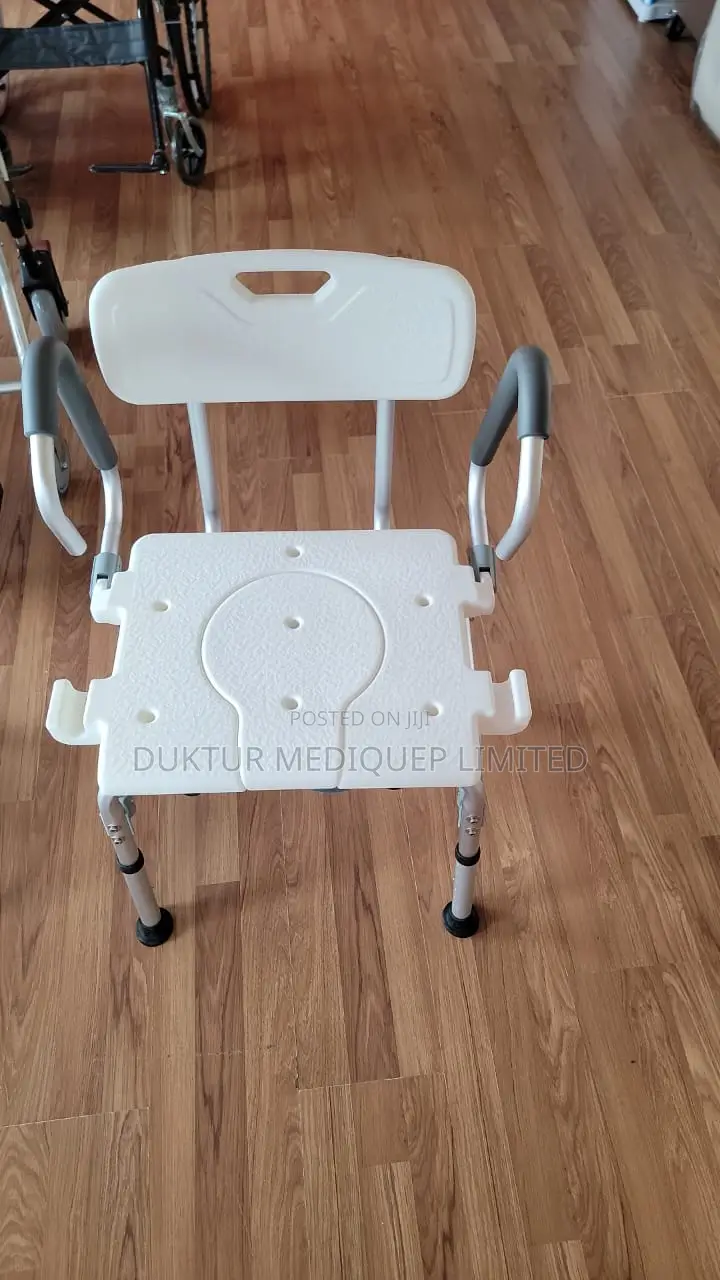 Shower Chair With Toilet Commode, Adjustable Height