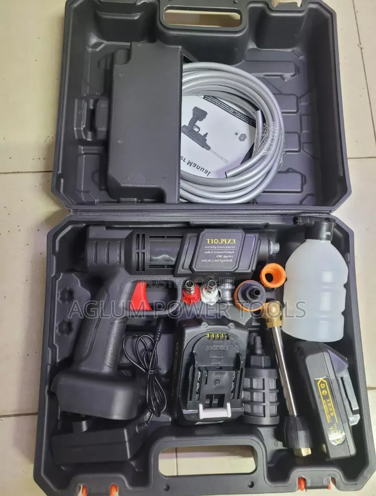 Cordless Carwash Machine 98V With Two Batteries