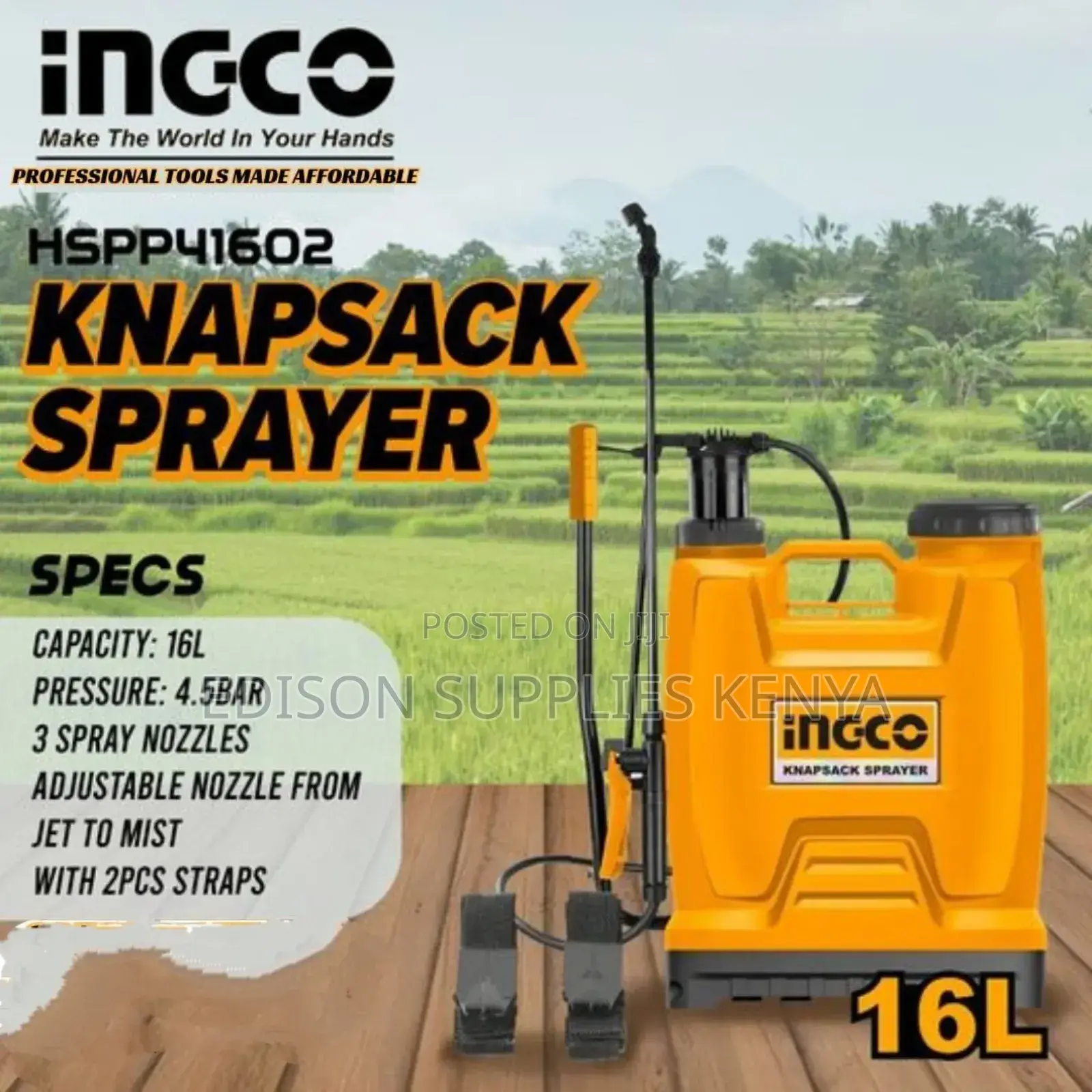 Knapsack Sprayer Ingco 16 Litre Garden Sprayer Farm Sprayer