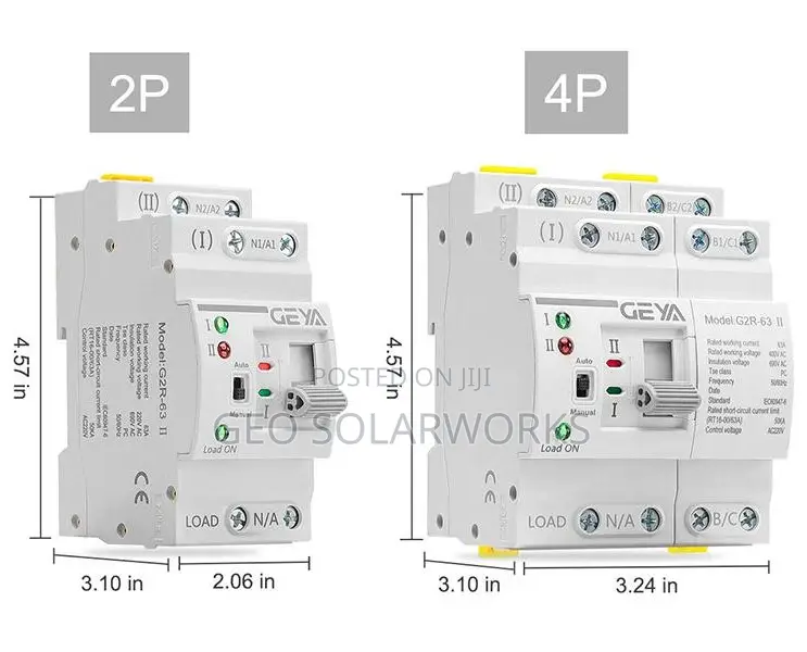 63a 2 Pole Din Rail Automatic Changeover /Transfer Switch