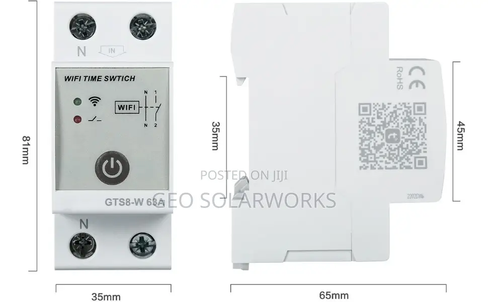 63A 2P Smart Wifi Switch GEYA Intelligent Circuit Breaker
