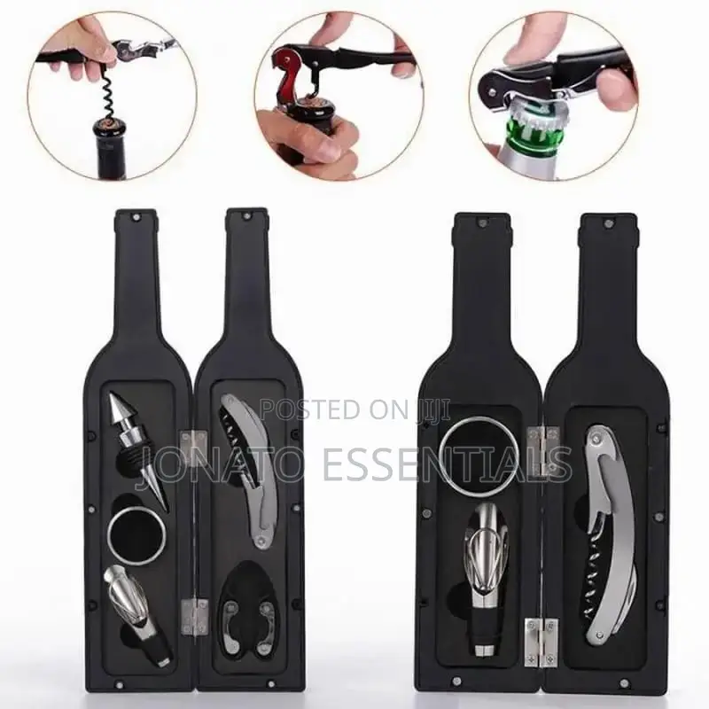 Wine Bottle-Shaped Opener Accessory Set (6-in-1)