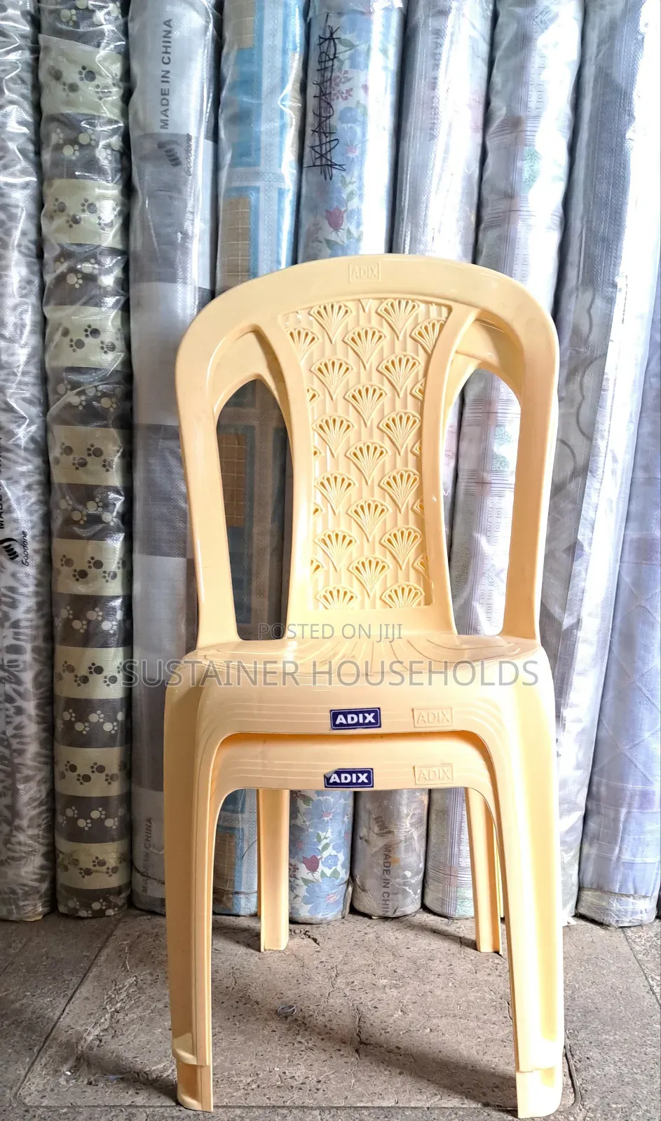 Cream Armless Adix Plastic Chairs
