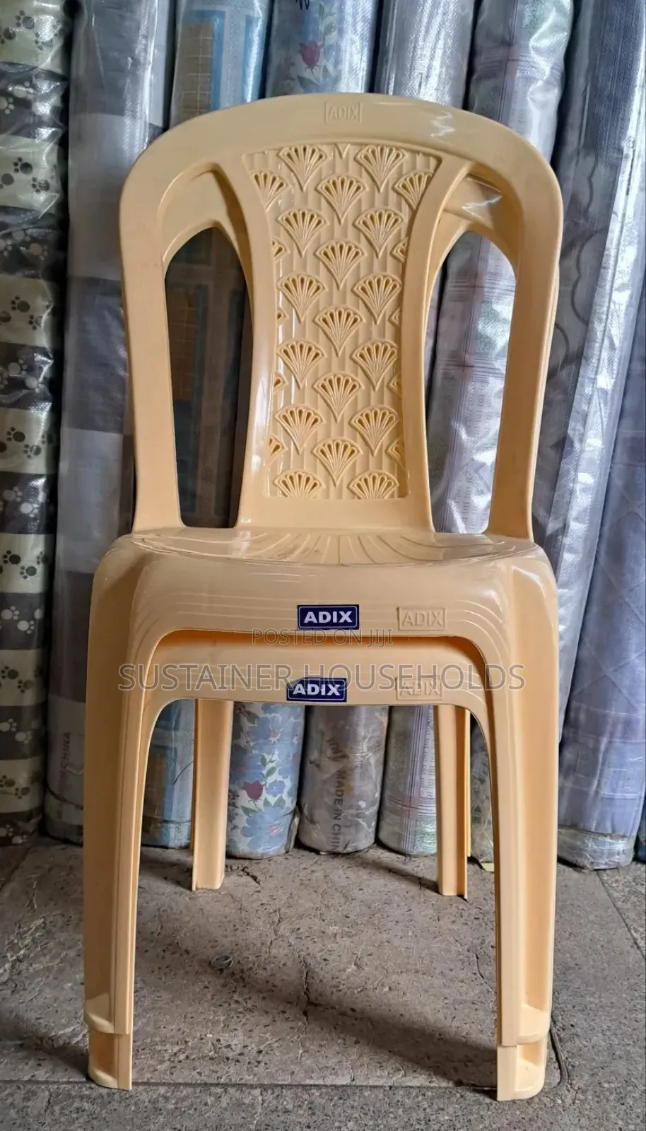 Cream Armless Adix Plastic Chairs