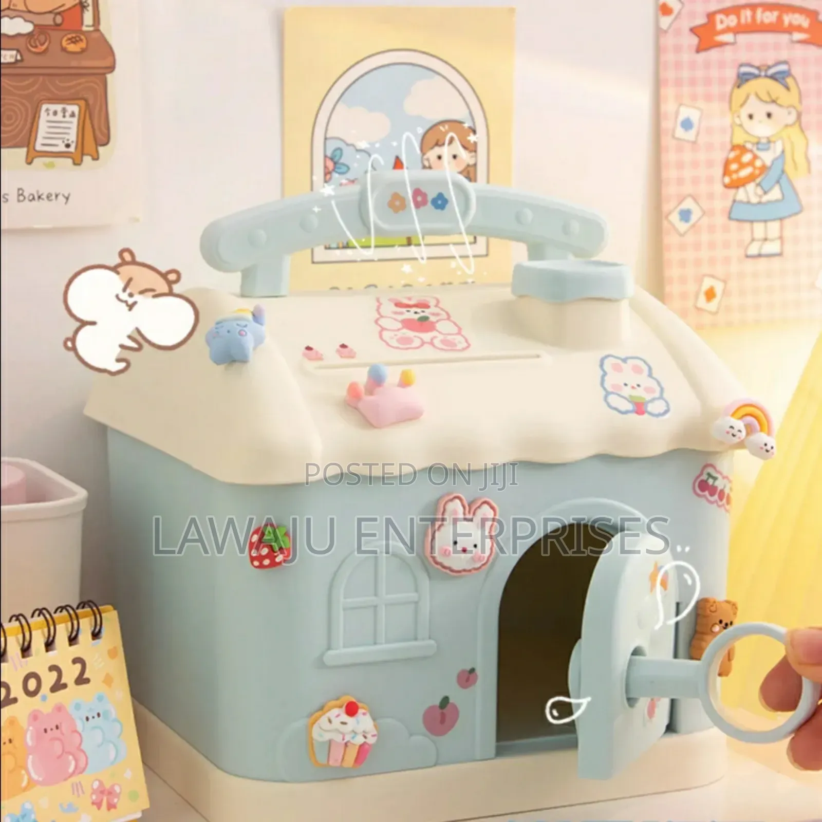 Cute Blue Piggy Bank
