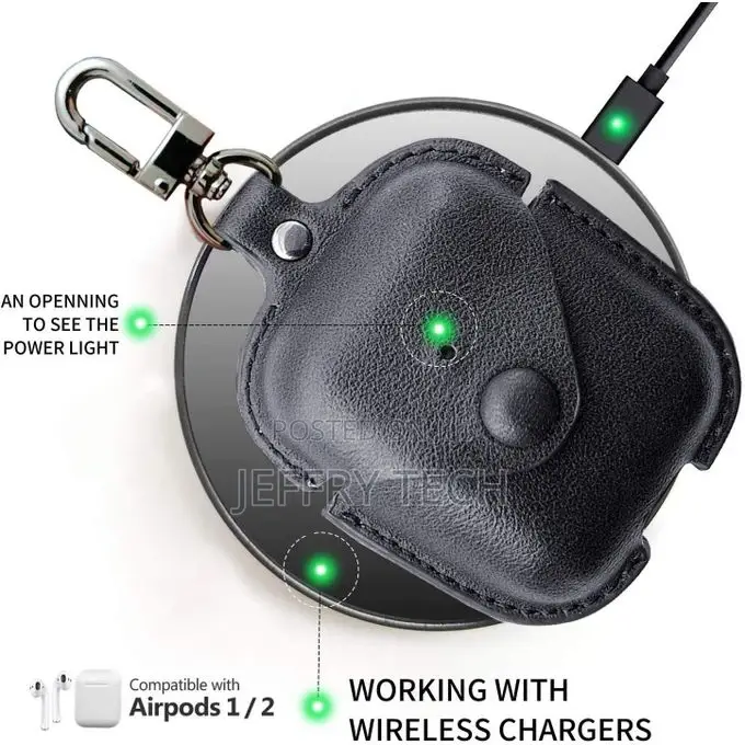 Case Cover for Air Pods 1/2, Leather Case With Secure Snap