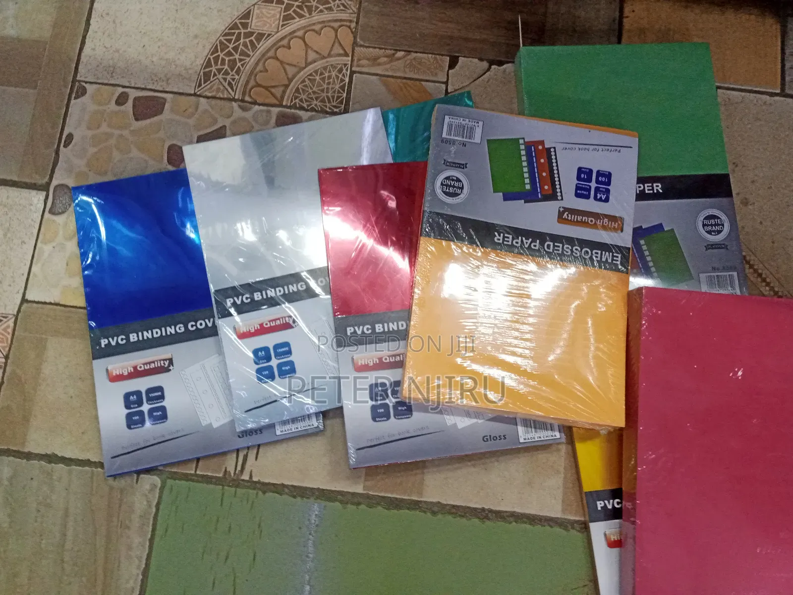 Binding Cover and Emborsed Paper Set Diffrent Colors