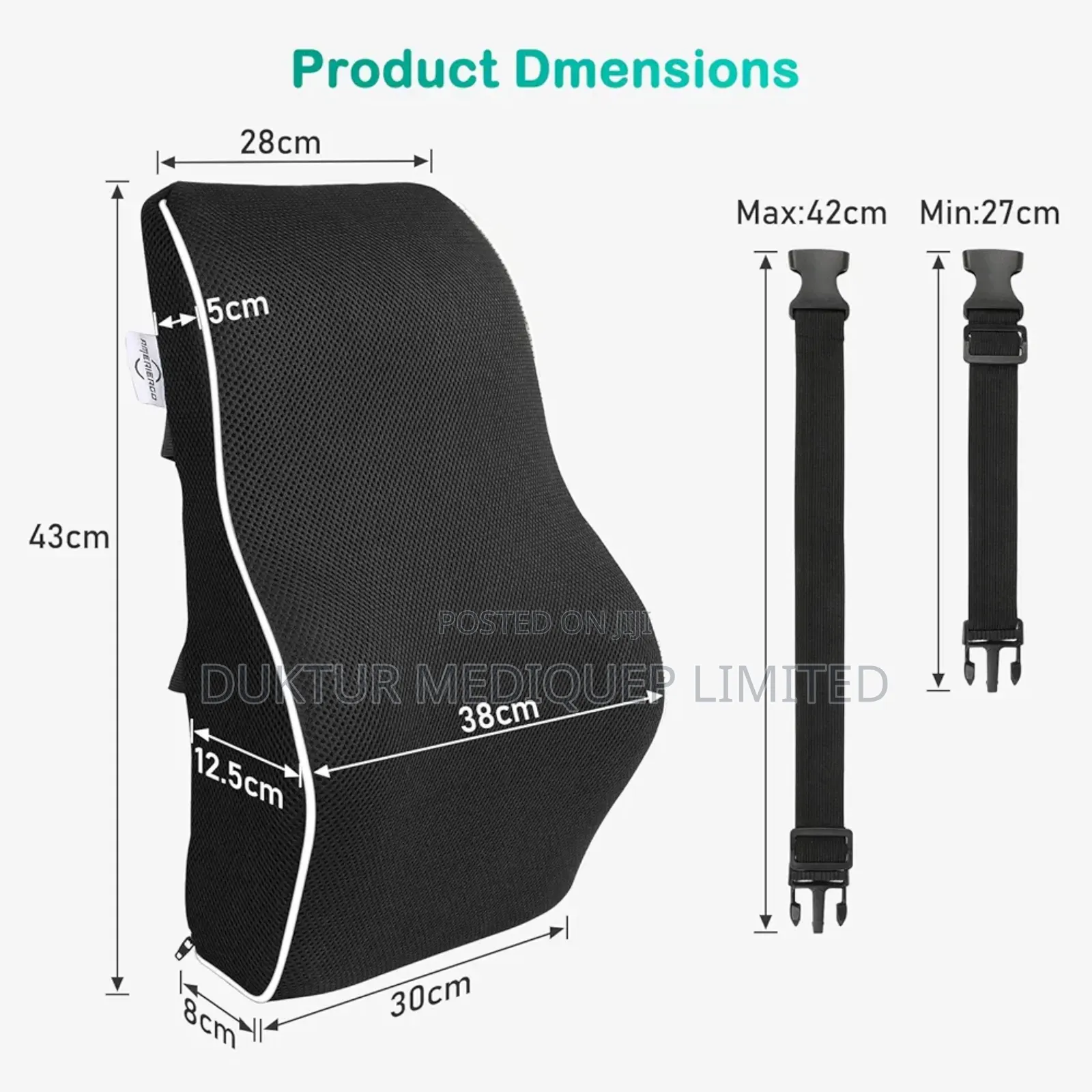 Ergonomic Memory Foam Back Cushion/ Lumber Support Pillow