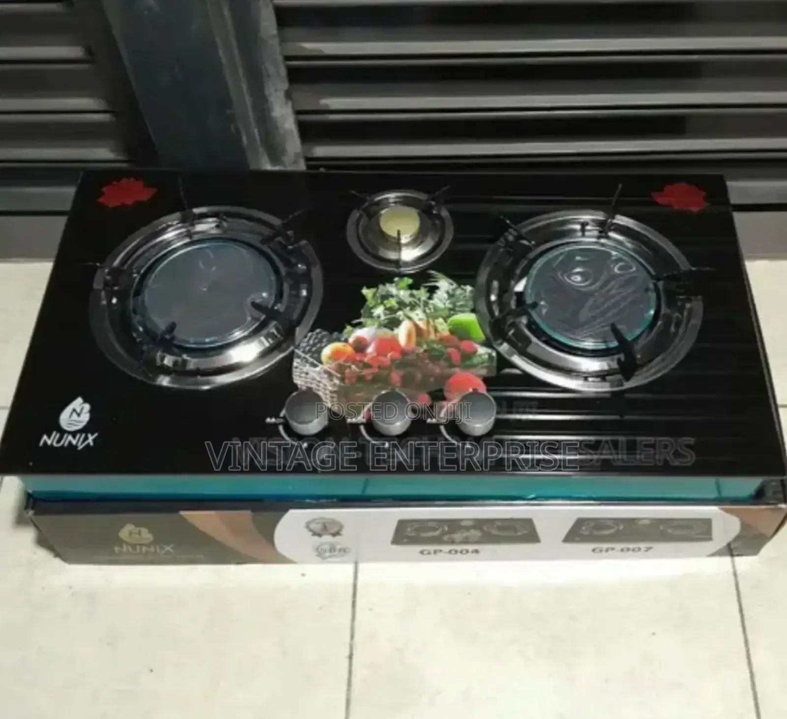 Nunix 3 Burner Glass Top Infrared Gas Cooker