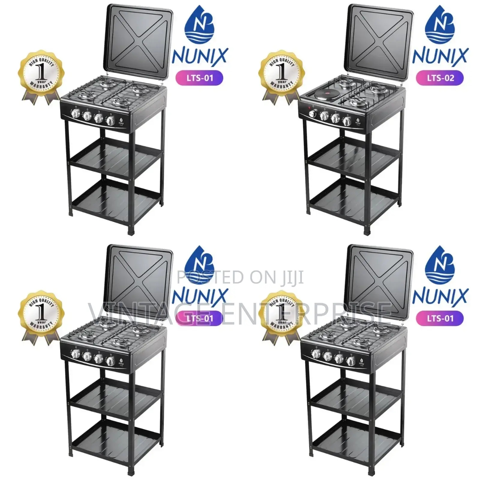 4 Burner Nunix Cooker (+Stainless Steel Stand )|•