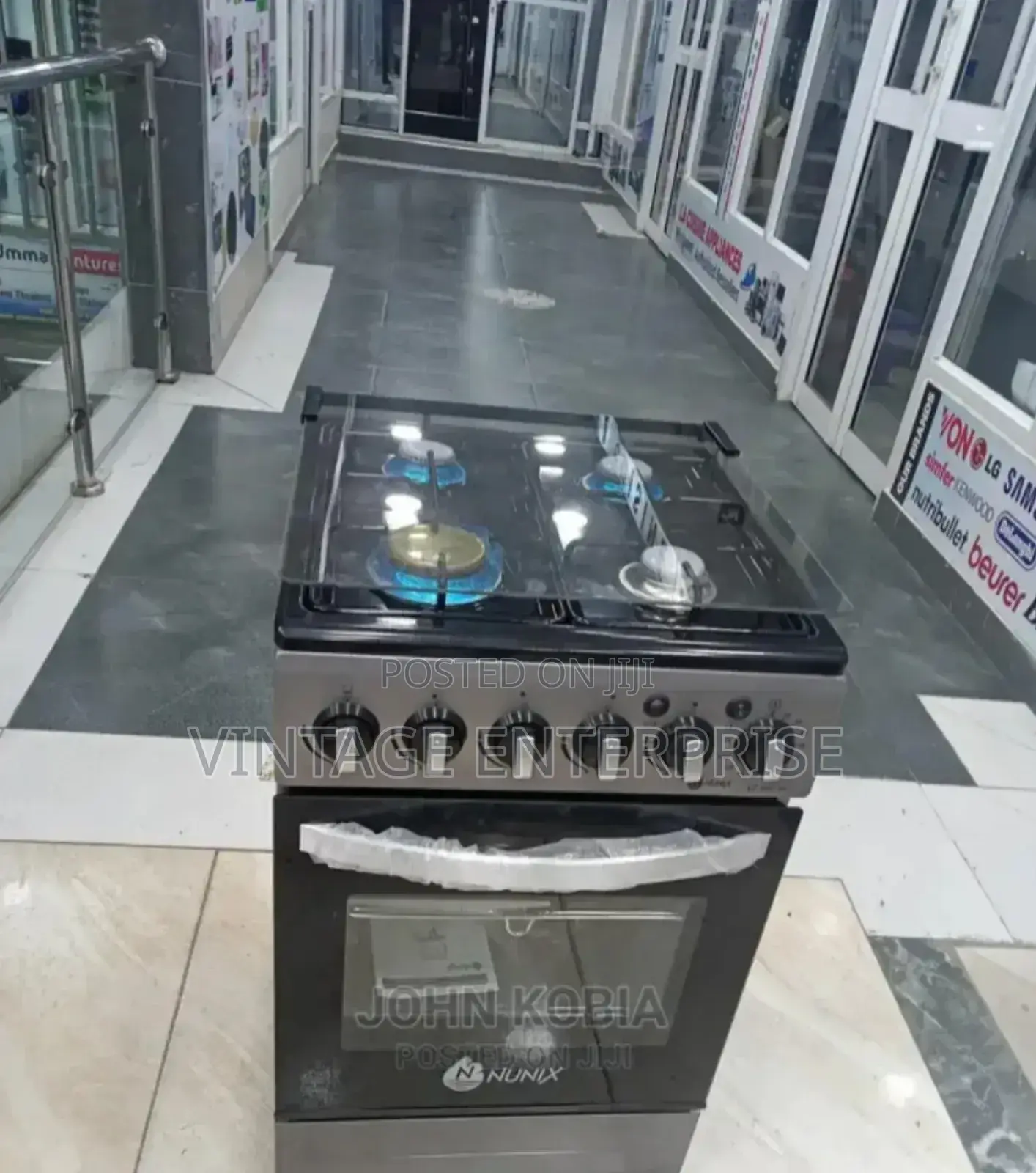 Nunix 50 * 55cm Cooker, 4 Gas Burners, Gas Oven
