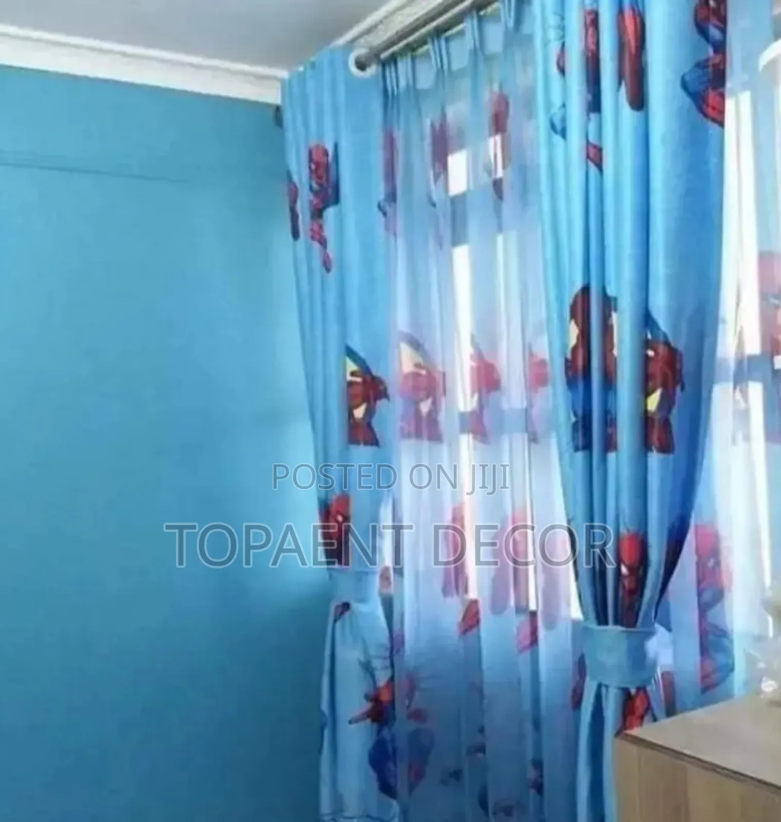 Spiderman Cartoon Themed Baby Curtains